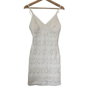 Olive & Oak White Slip Mini Dress Spaghetti Strap V-Neck Cocktail